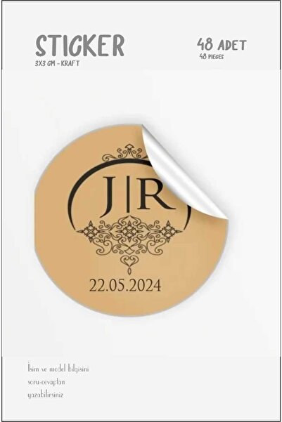 43 cici süsler organizasyon Αυτοκόλλητο Kraft Label Διακοσμητική Ετικέτα 48 Τ...