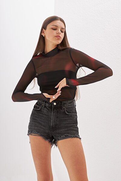 Mozto Nora Batik Printed Blue Tulle Body