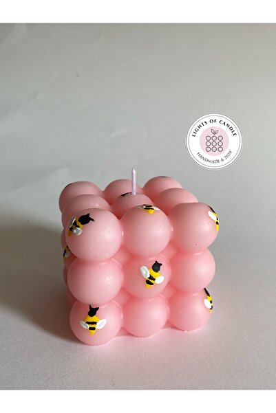 lıghts of candle handmade & 2020 El Çizimi Desenli Kokulu Bubble Mum