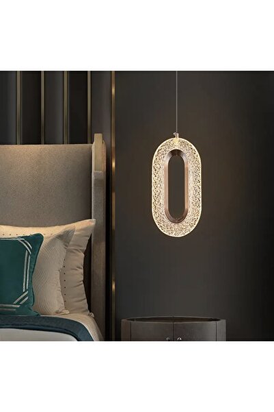 burenze Modern Elegance Luxury Crystal Tekli Sarkıt Led Avize Gold Sarı Gün Işığı