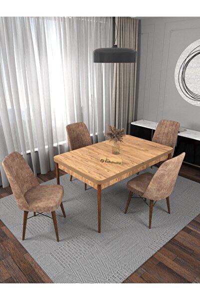 Kaffahome Riff Serisi Atlantik 80x130 Açılır Masa Yemek Masası Mutfak Masası ...