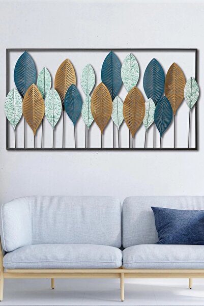 MOS'EV Metal Belgrad Yeşil Gold Mavi Ev Ofis Otel Duvar Süsü 115x60cm