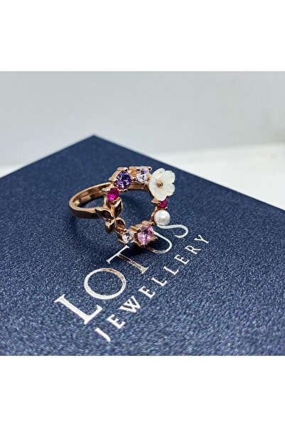 LOTUS JW Beyaz Incili Manolya Çiçeği Yüzük - 925 Ayar Gümüş Yüzük