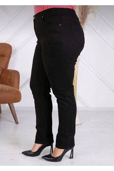 sinembutik Women's Large Size Black Lycra Colorfast Pants