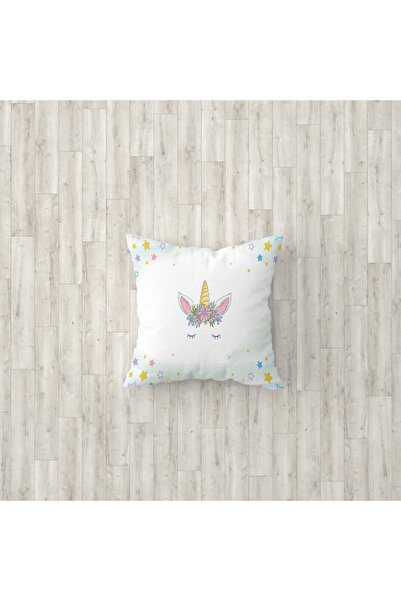 Talia Home Husă de pernă de 3 bucăți cu model de unicorn alb pentru cameră pe...