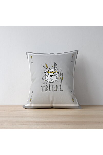 Talia Home Husă de pernă pentru cameră pentru copii cu model tribal gri, pachet de 3 Tlakr-043