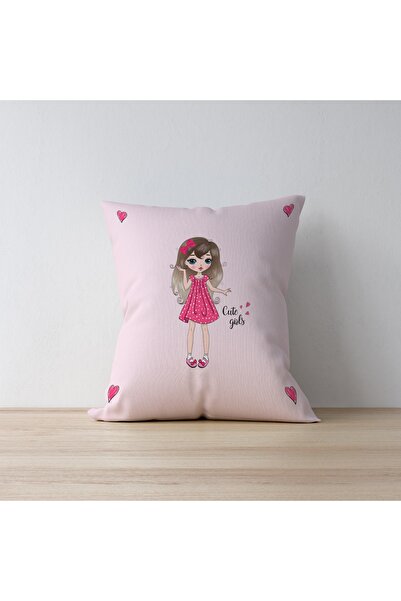 Talia Home Husă de pernă pentru copii și cameră pentru bebeluși, roz cu inimă, 3 piese Tlakr-013