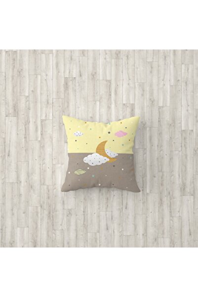 Talia Home Husă de pernă din 3 piese pentru cameră pentru copii, cu model de nori galbeni, Tlakr-021