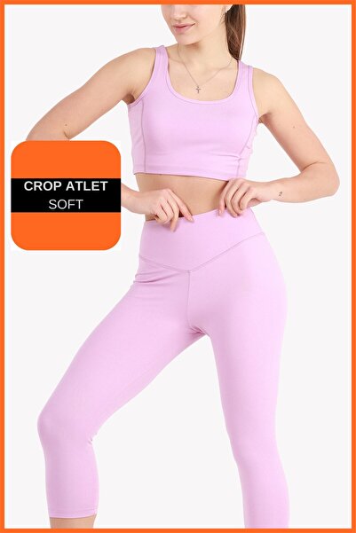missmaral Női, lila színű sport szett Capri leggings és Crop alsóing szett 2 darabos új szezon szezonális Capri-crop 3020
