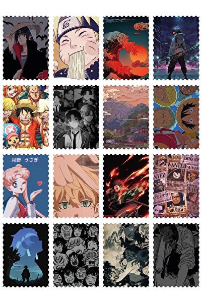 Anime Marketi Anime Retro Pul Koleksiyonu Sticker Etiket Seti - Laptop Telefo...