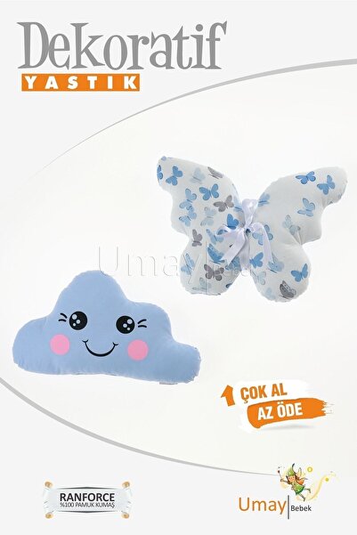 Umaybebek Bebek Çocuk Odası Dekoratif Yastık, Yıldız Yastık, Bulut Yastık, De...
