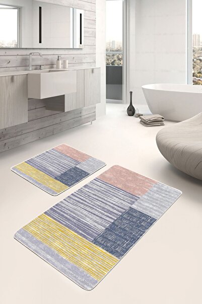 Realhomes طقم سجادة حمام ومطبخ كلاسيكي مكون من قطعتين مع تصميم سجادة على أرضي...