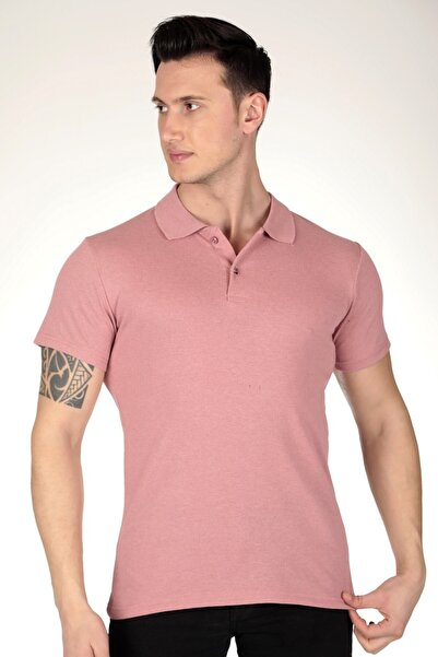 artofdress Gül Kurusu Erkek Polo Yaka Pamuk Düz T-shirt