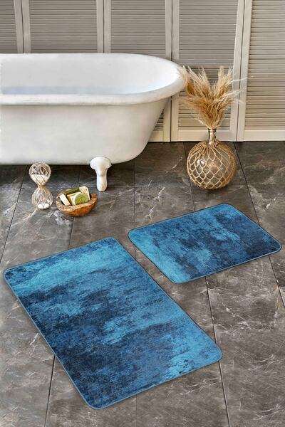 Realhomes سجادة منسوجة على أرضية باللون الأزرق الداكن باللون الأزرق الداكن، م...