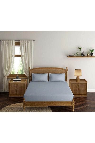 Romans Luxury Elastic Combed Cotton Sheet 100x200 Cm Ice Blue