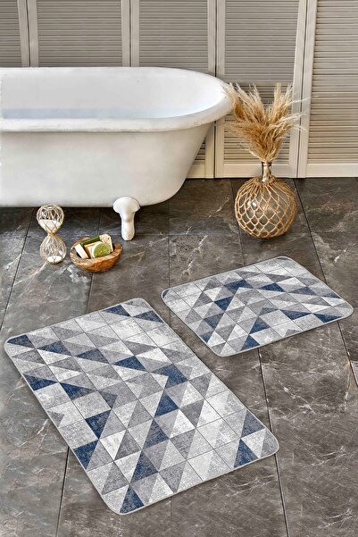 Realhomes طقم سجادة مطبخ للحمام مكون من قطعتين بتصميم هندسي عتيق مع زخارف هند...