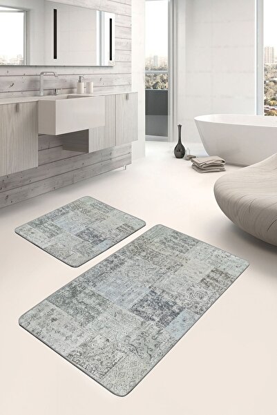 Realhomes مجموعة من 2 سجادة على أرضية ملونة بتصميم عصري منقوش بزخارف أفانغارد...