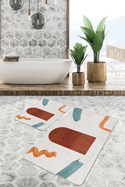Realhomes Tile - Modern Art Motif Painting on Turquoise Floor Bohemian Classi...