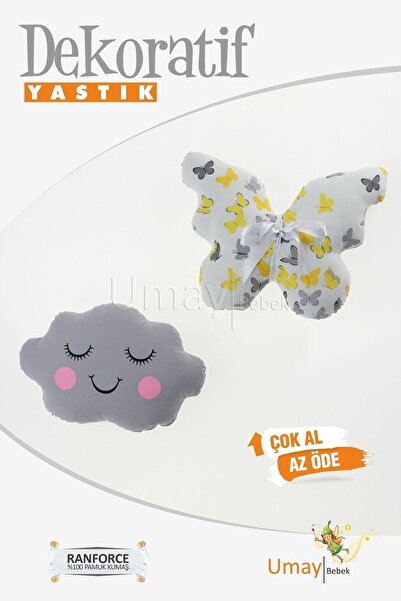 Baby Kids Room Decorative Pillow, Butterfly Pillow, Cloud Pillow, Decor Pillow