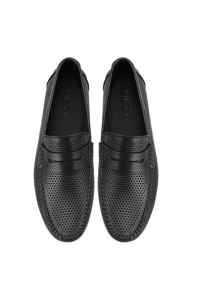 Desa Мъжки кожени мокасини Chaney Black
