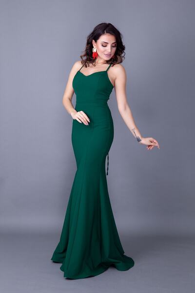 vuvutasarım Жіноча сукня з еластичної тканини з декольте на спині та зав'язко...