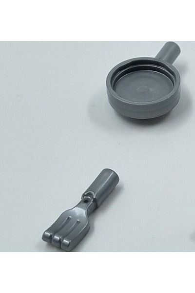 LEGO Original Accessory Moc Custom Minifigure Sister Kitchen Silver Fork and Pan
