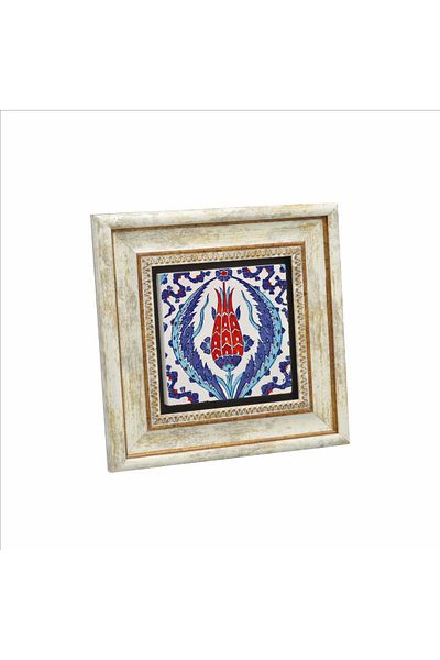 Sadrazam Rüstempaşa Camisi Model de țiglă Imprimat Pictură cu piatră naturală 20cmx20cm Kd-034