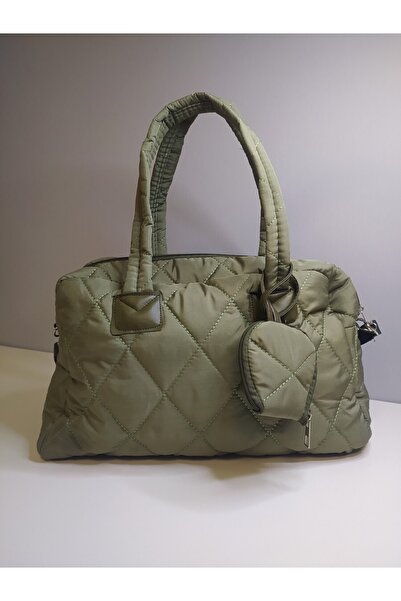 VEGGO Cüzdanlı Puf Kumaş Kapitone Omuz Çantası