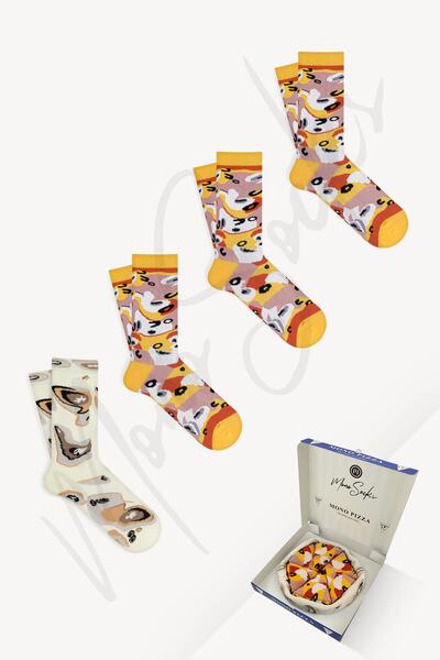 Mono Socks Capricciosa - 4'lü Pizza Çorap