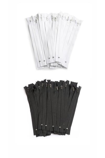 e tuhafiye 2 черни - 2 бели панталони-пола с цип