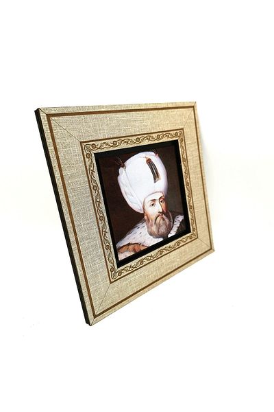 Sadrazam Sultan Solomon Portrait Drawing - 1560 Printed Mdf Framed Painting 20X20 cm Krt-092