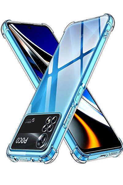 CaseWorld Xiaomi Poco X4 Pro Uyumlu Kamera Korumalı Şeffaf Airbag Antishock K...