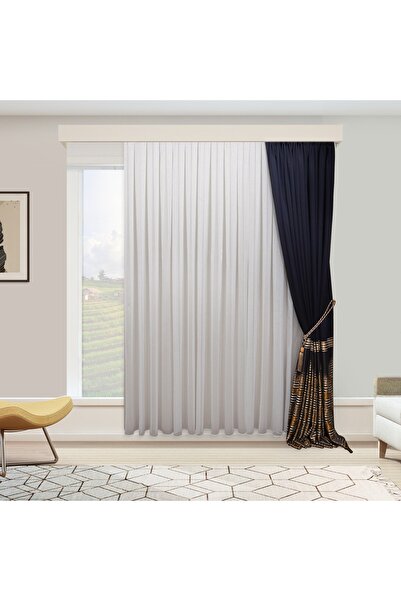 perhal perde ve halı Yeni Model Çizgili Kırışmayan Etekleri Kurşunlu Pilesiz ...
