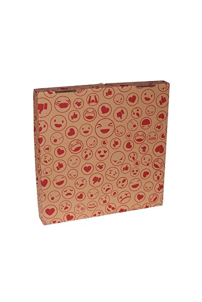 Kuzeykutu 28 Cm Emoji Baskılı Pizza Kutusu (28x28x4) - 300 Adet