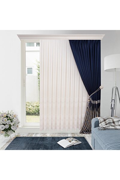 perhal perde ve halı Yeni Model Etekleri Yatay Çizgili Kırışmayan Etekleri Ku...