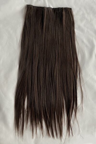 TAKIŞTIR Ανθεκτικό στη θερμότητα Half Moon Hair Snap / ίσιο / Σκούρο καστανί / 70cm / 140gr (Duygu)