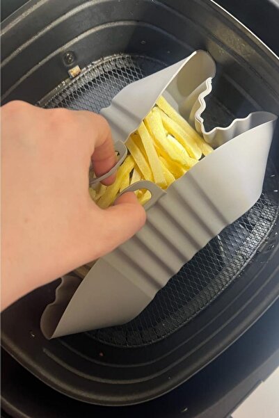 Buffer ® 3 Pieces Heat Resistant Washable Silicone Oven and Airfryer Square Model Baking Mat 20 Cm