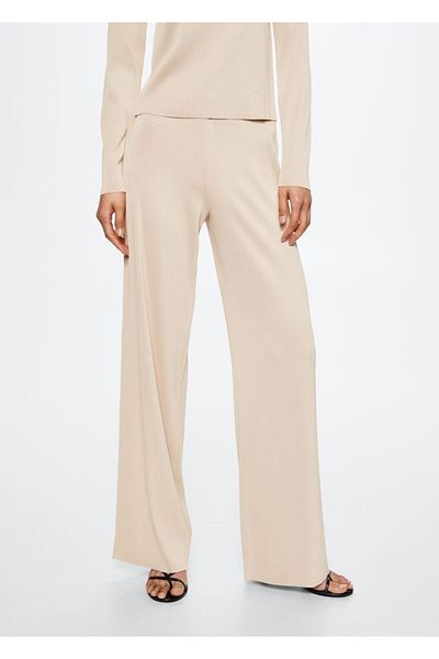 MANGO Woman Pleated Palazo Trousers