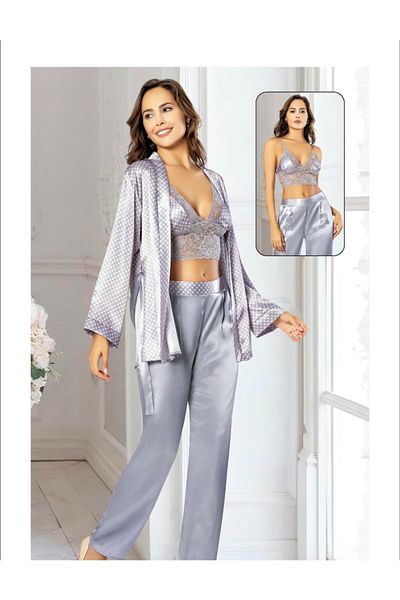 Nilay Set pijama bustieră din satin 5050