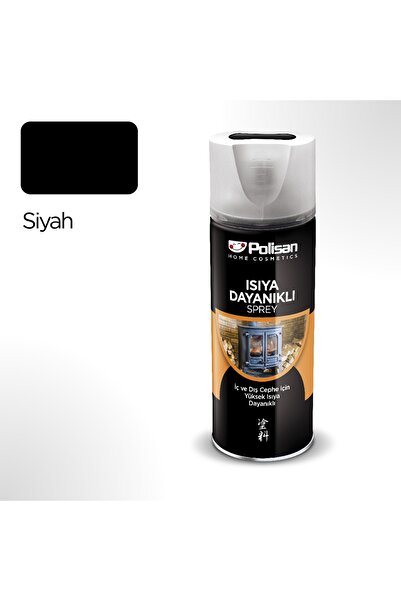 Polisan Isıya Dayanıklı Siyah Sprey Boya 400 Ml