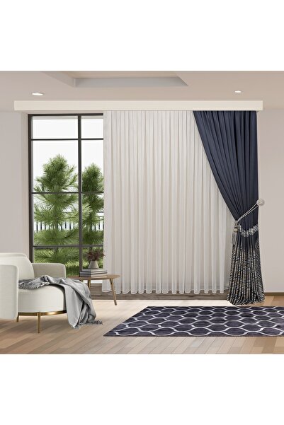 perhal perde ve halı Yeni Model Kalın Çizgili Kırışmayan Etekleri Kurşunlu 1-...