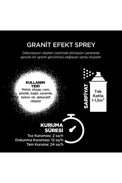 Polisan Granit Efekt Beyaz Sprey Boya 400 ml