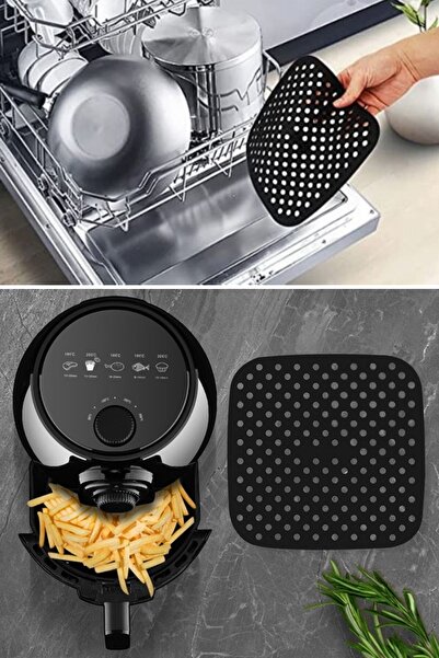 Buffer ® 3 Pieces Heat Resistant Washable Silicone Oven and Airfryer Square Baking Mat 21.5cm