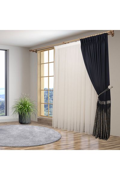 perhal perde ve halı New Model Rain Patterned Wrinkle-Free Skirts with Leaded 1-2.5 Pleats Latest Fashion Tulle Curtain