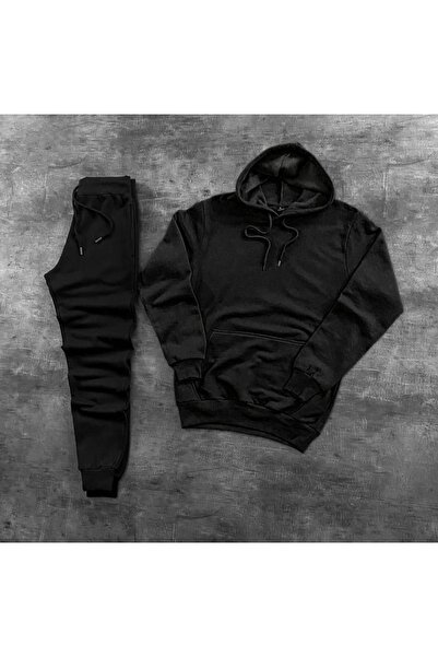 SR Tekstil طقم بدلة رياضية بغطاء للرأس للجنسين 2 خيط من الصوف