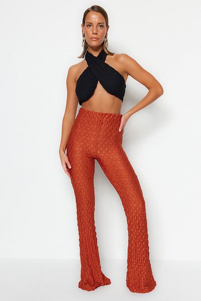 Trendyol Collection Braune Strickhose TBESS23PL00005
