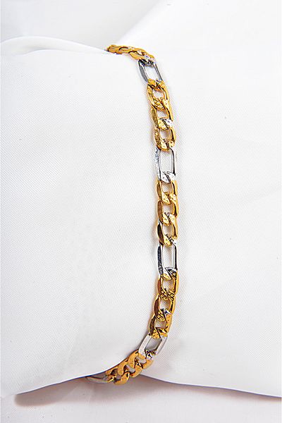EUROMODA Gold and Metallic Colored Unisex Bracelet with Steel Chain