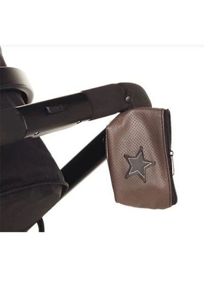 Bubu Portable Easy Pacifier Storage Bag with Brown Strap - Pacifier Bag