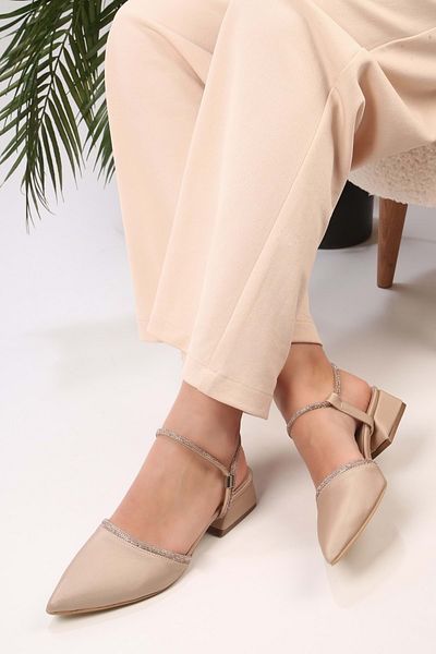 Shoeberry Pantofi cu toc Tine Ten Satin Stone de damă
