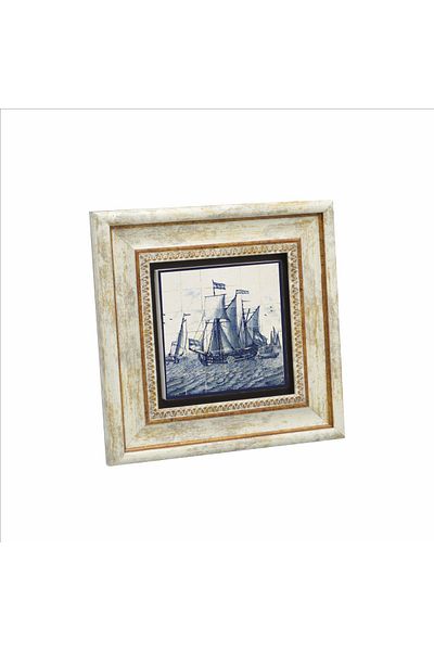 Sadrazam 20Cmx20Cm Netherlands Pattern Printed Natural Stone Painting - Kd-098